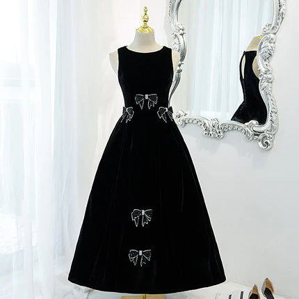 A line Black Knee Unique design Length Retract Your Waist Sleeveless Prom Dresses