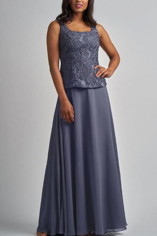 Elegant Mother of the Bride Dress V-Neck Chiffon  Floral Lace Wedding Guest Outfit