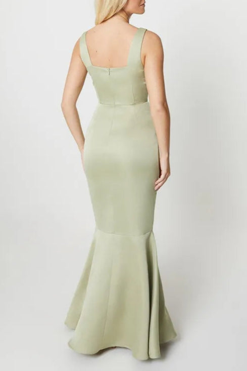 Debut London by Coast Square Neck Satin Peplum Hem Bridesmaids Dress