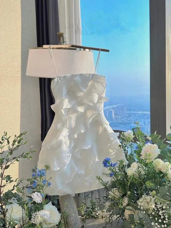 Unique design Tulle Black Spaghetti Straps Retract Your Waist Homecoming Dresses