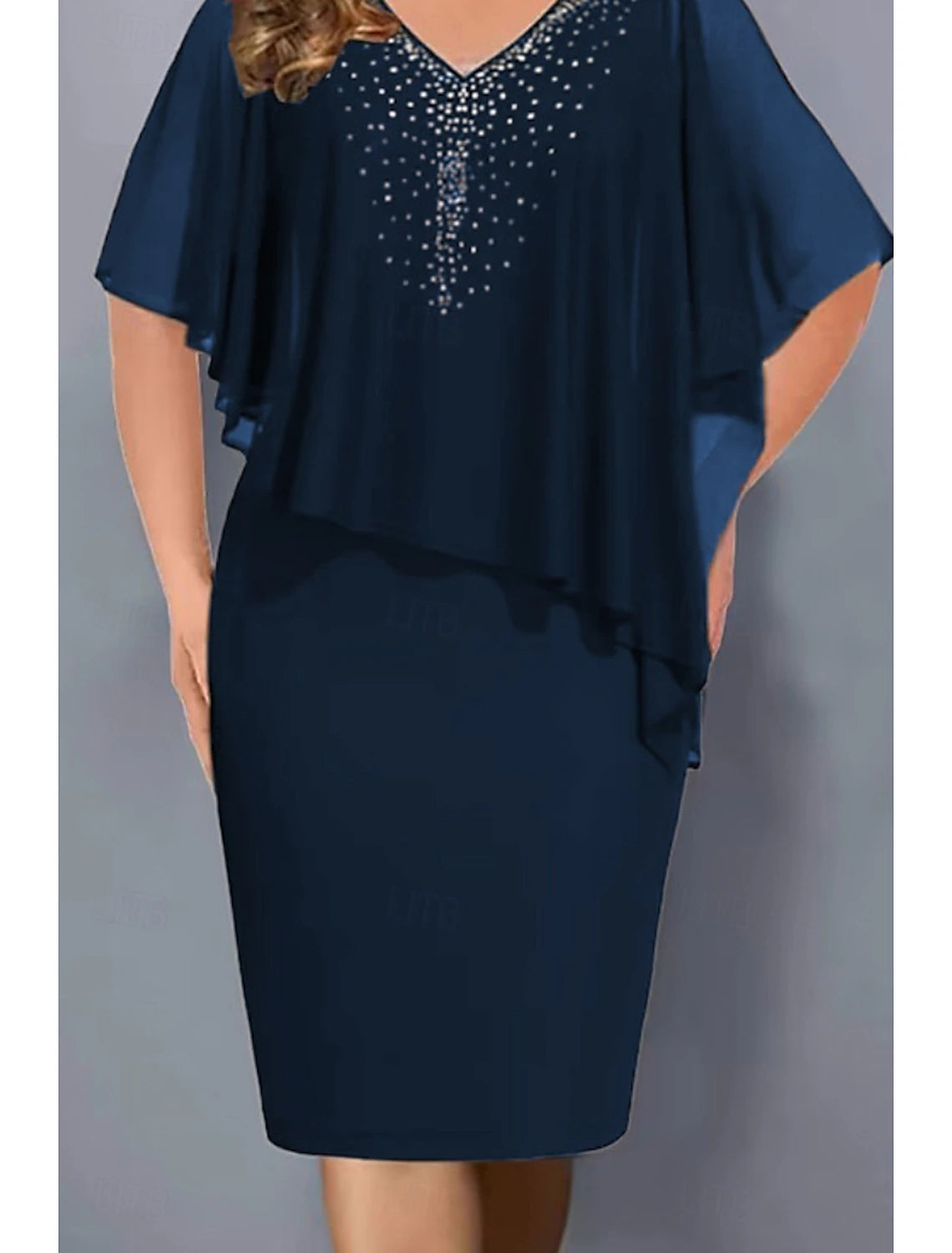 Fashion Holiday Date Tea Regular Fit Plain Short Sleeve V Neck Women's Mini Dress