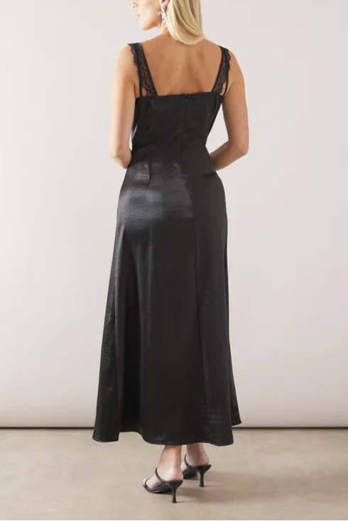 Petite Occasion Satin Lace Detail Maxi Mother Of The Bride Outfits Dress