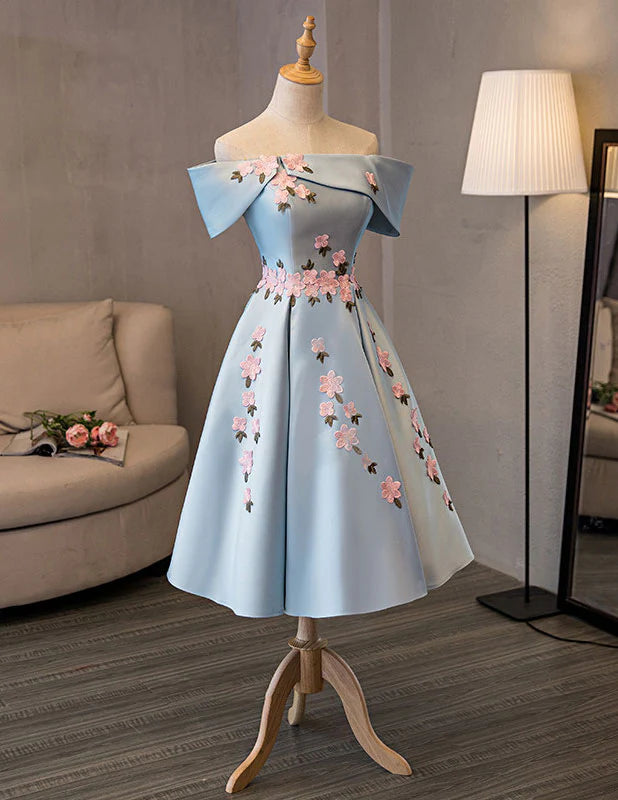 Unique design Blue Cute Short Prom Dress, Exquisite tailoring Homecoming Dress