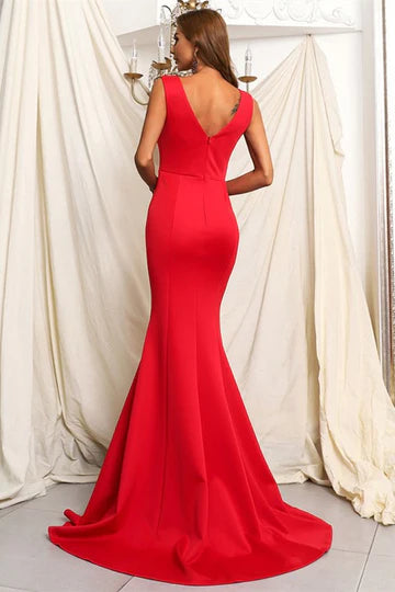 Elegant Black V-Neck Backless Top-quality fabric Mermaid Long Evening Dress