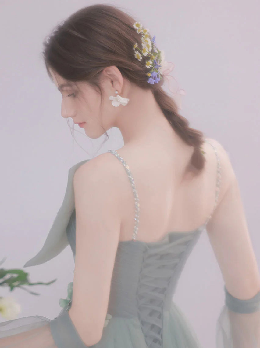 Green Tulle Short Prom Dress, Appropriate color matching Green Homecoming Dress