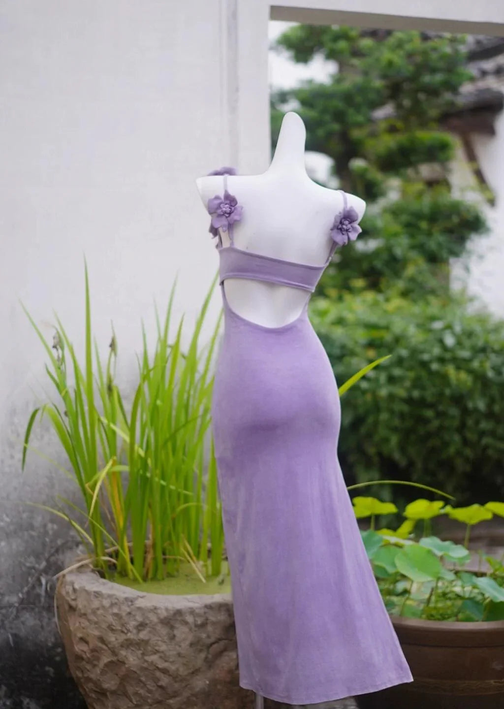 Square Neck Applique Bodycon Short Prom Dresses Fairytale Lilac Party Dress with Slits