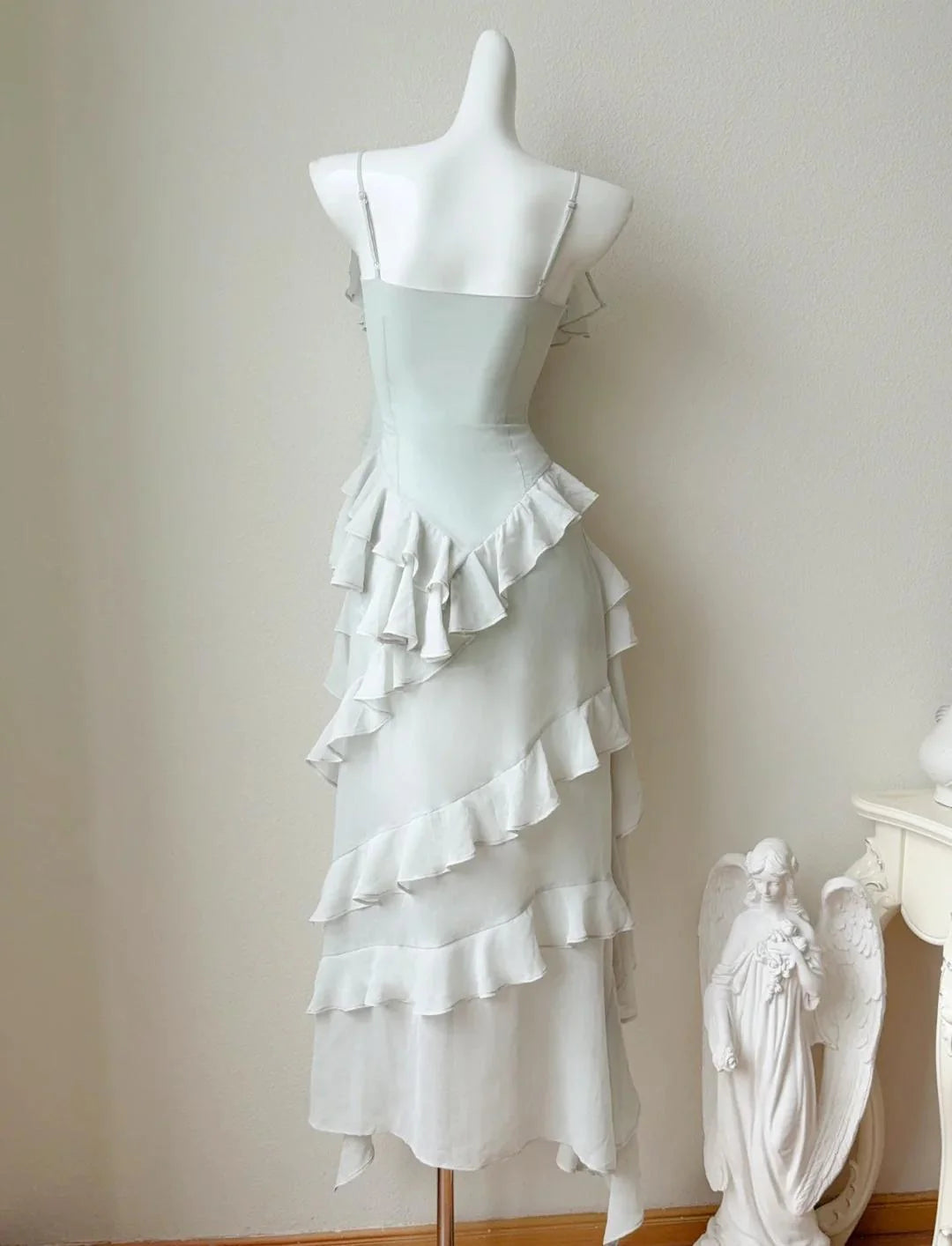 Spaghetti Straps Chiffon Hi-Lo Party Dress Fairytale Short Prom Dresses