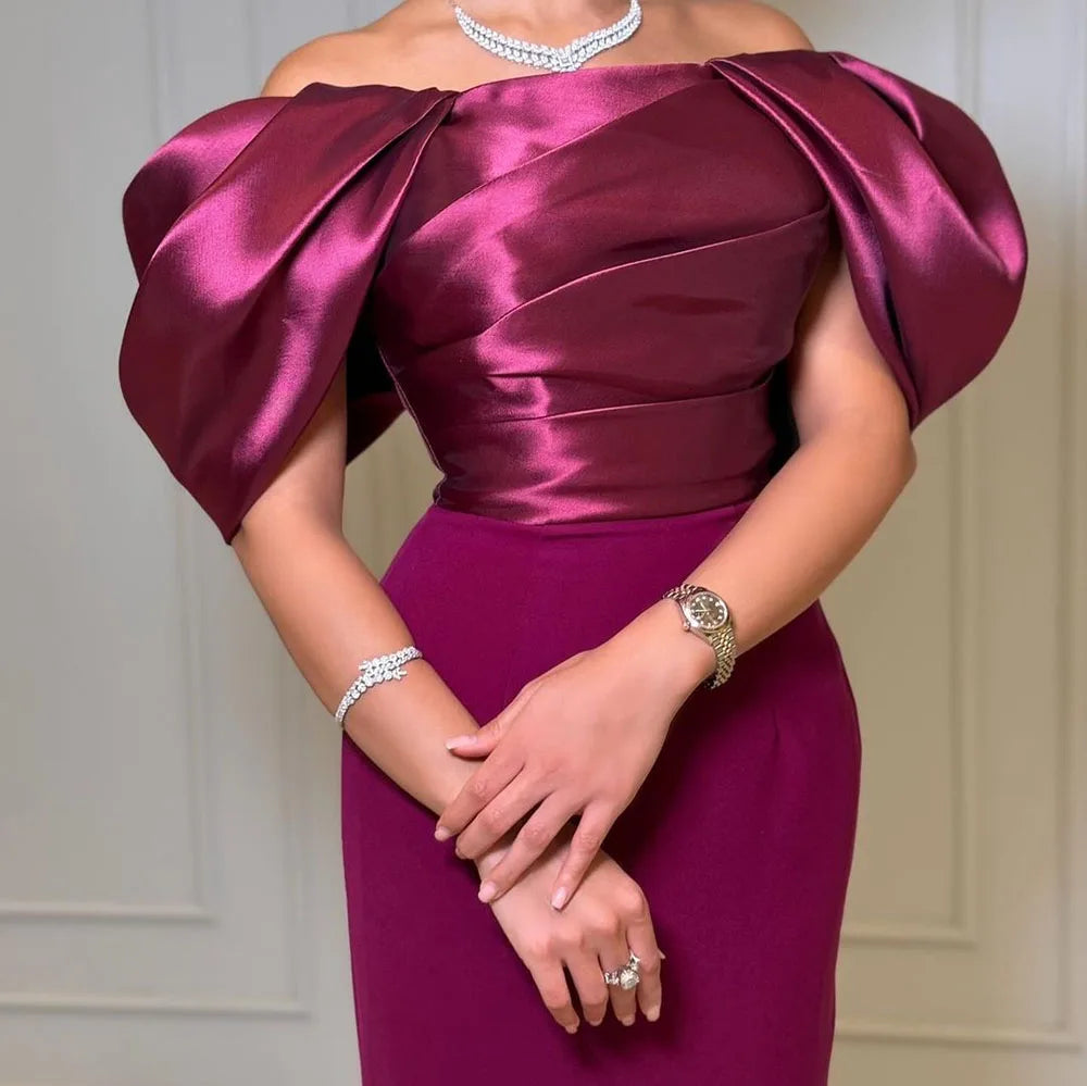 Off The Shoulder Arabic Formal Prom Gown Elegant Long Mermaid Women Party Dress