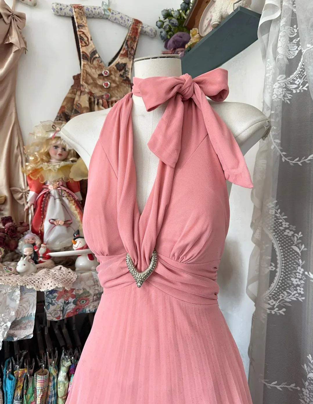 Sweet V-neck Pink A-Line Party Dresses Unique design Backless Cocktail Dress