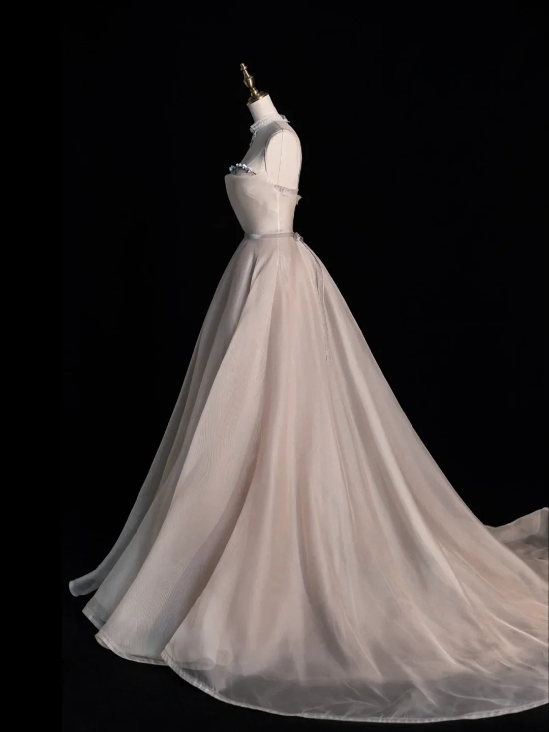 Simple A Line Sweetheart Neck Sequin Tulle Long Evening Dresses