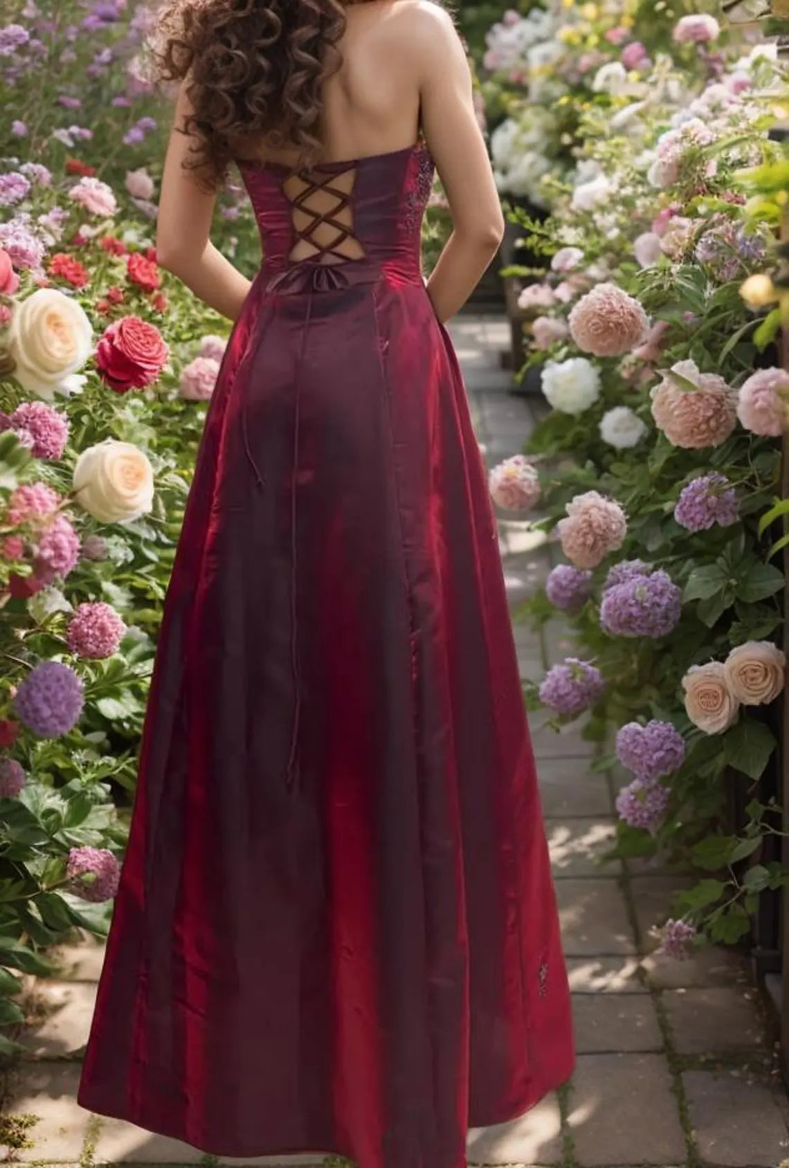 Vintage Burgundy Unique design Prom Evening Dress Y2K Ombré Beaded Gown Prom Dress