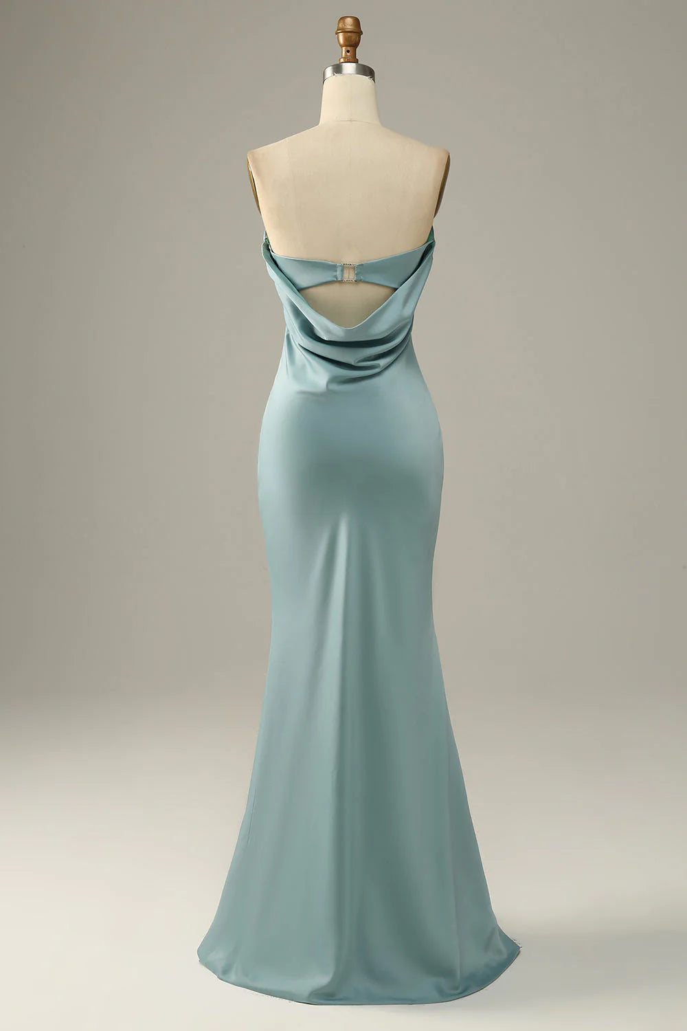 Grey Blue Gentle and elegant Appropriate color matching Satin Mermaid Bridesmaid Dress