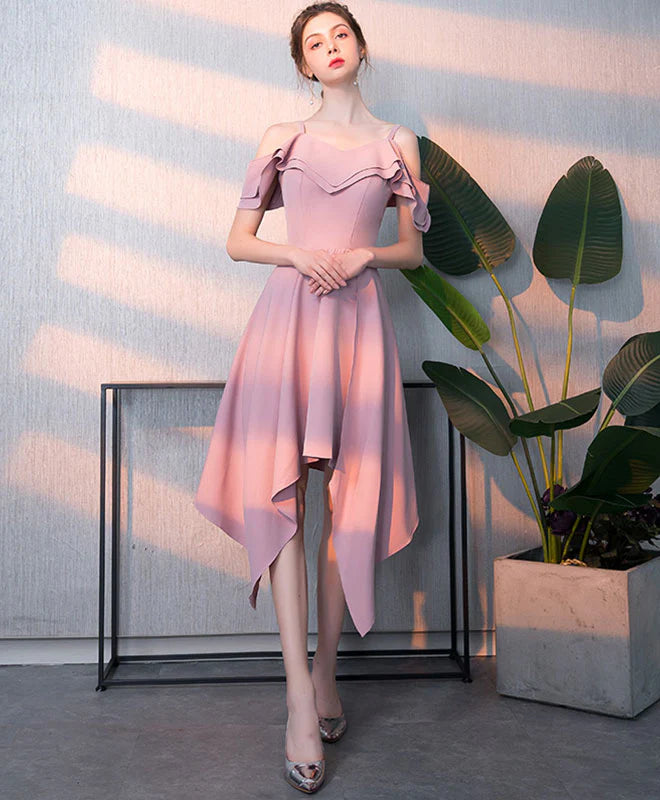 Simple V Neck Short Prom Dress, Retract Your Waist Homecoming Dress