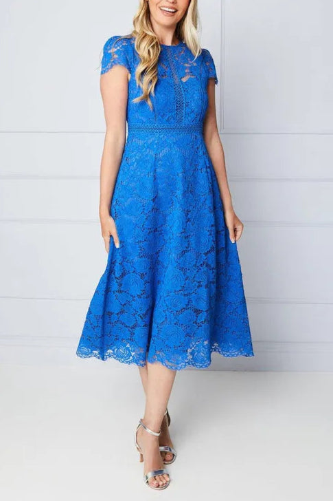 Lace Fit And Flare Retract Your Waist Midi Mother Of The Bride Outfits Dress