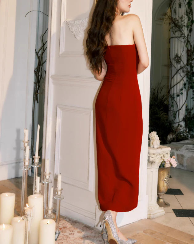 Full of charm unique design french style 3D rose strapless party dress