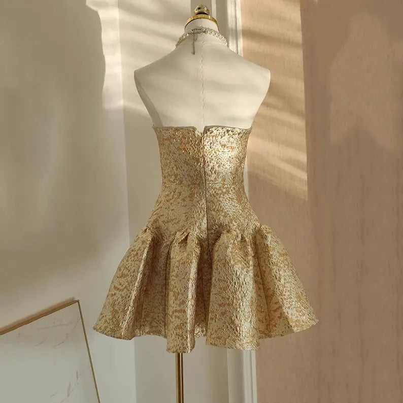 Cute A Line Strapless Satin Short Homecoming Dress Off Shoulder Birthday Dress