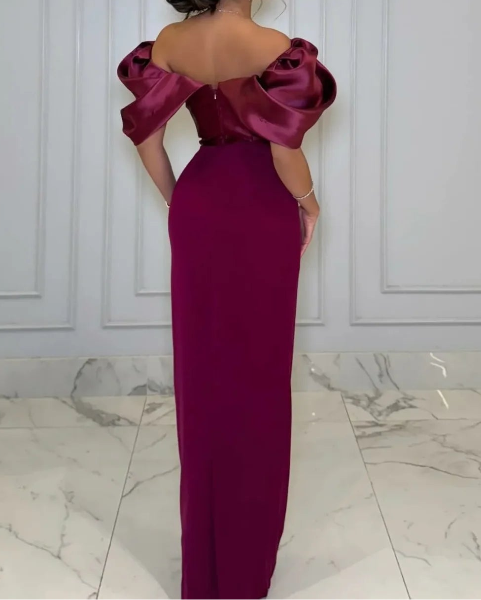 Off The Shoulder Arabic Formal Prom Gown Elegant Long Mermaid Women Party Dress