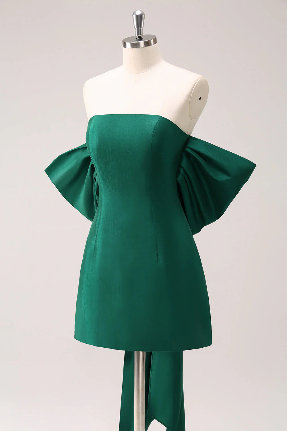 Unique design Dark Green Strapless A Line Short Homecoming Dress With Bow