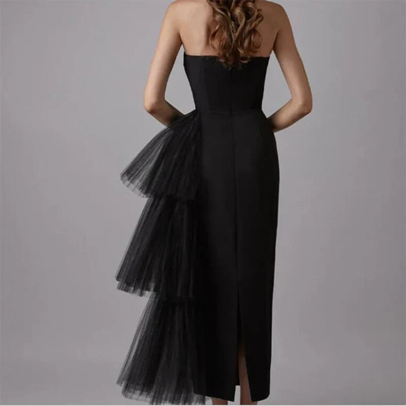 Sexy Sheath Strapless Off Shoulder Evening Dress Elegant Slim-fit Homecoming Dress