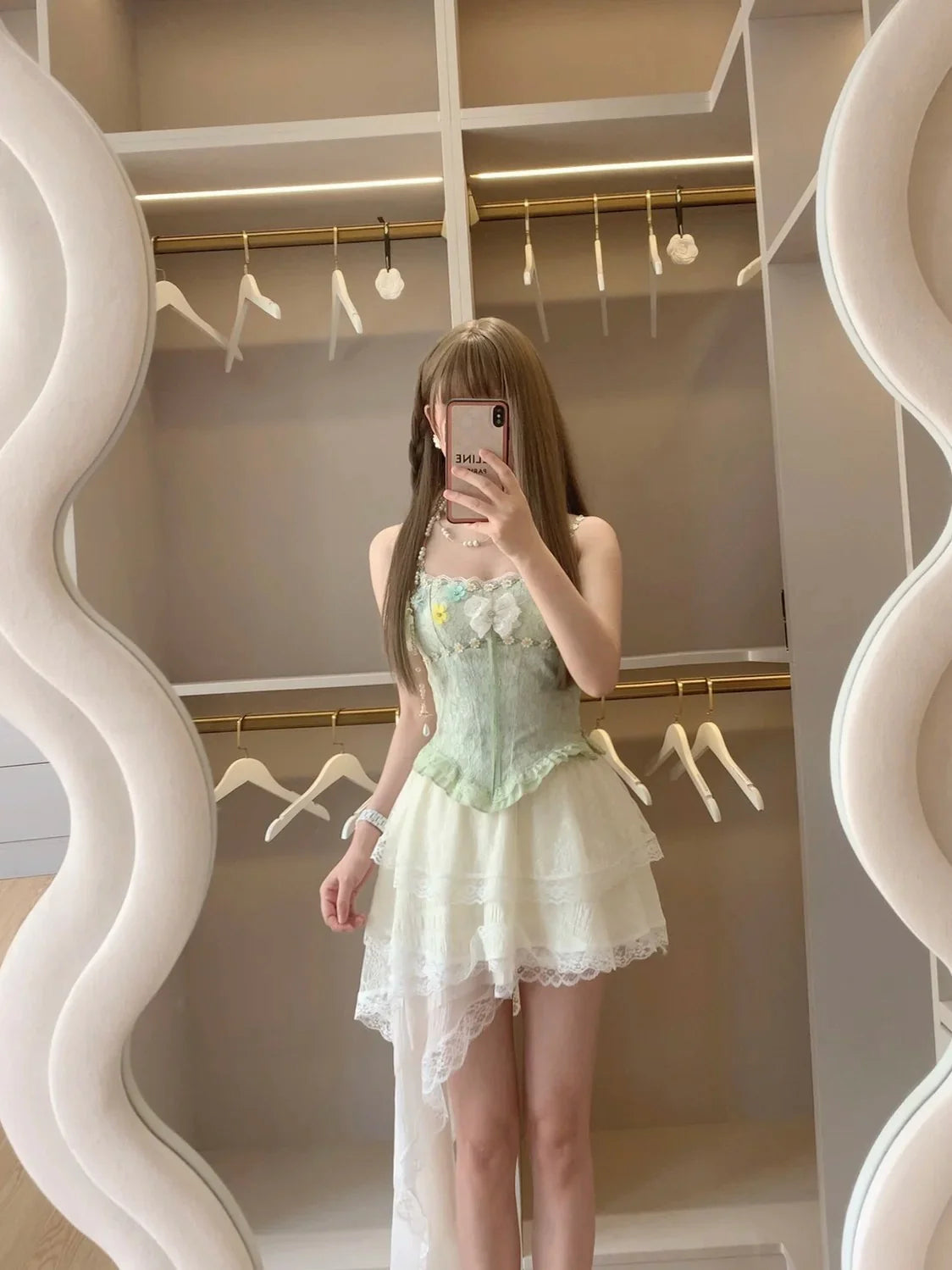 A-Line Fairytale Spaghetti Straps Homecoming Dresses Sweet Lace Short Prom Dress