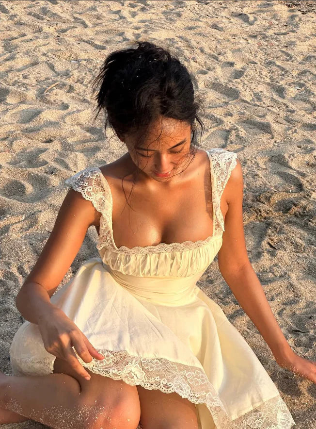 Straps Lace Satin Short Homecoming Dress Cute A Line Birthday Dress