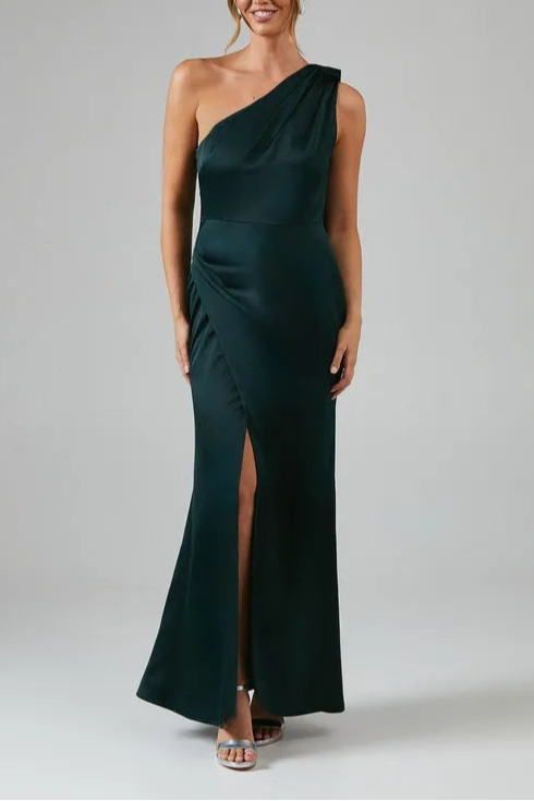 Debut London by Coast One Shoulder Tie Neck Detail Satin Bridesmaids Dress