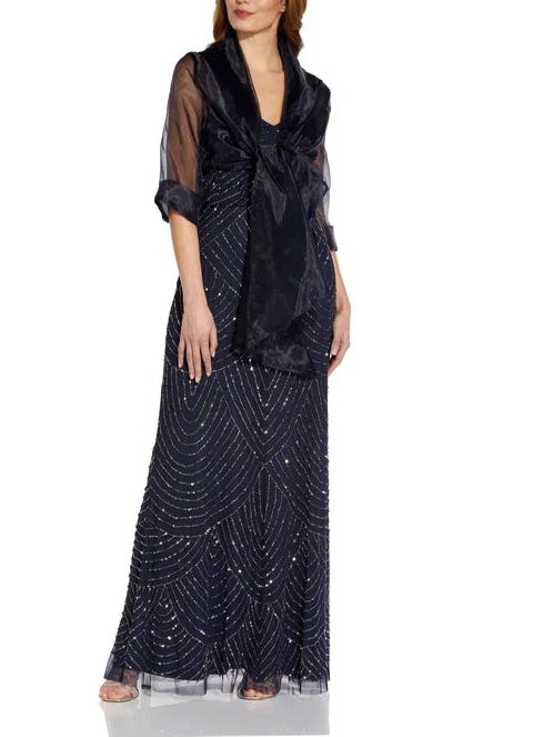 Sht Slv Orgnza Wrap Jacket Unique design Mother Of The Bride Outfits Dress