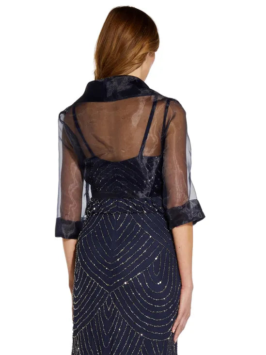 Sht Slv Orgnza Wrap Jacket Unique design Mother Of The Bride Outfits Dress