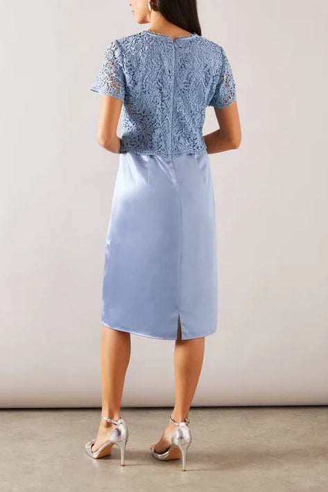 Lace Overlay Pencil Midi Mother Of The Bride Outfits Dress