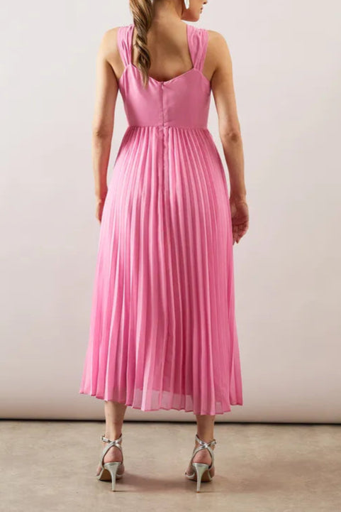 Occasion Pleated Tie Front Midi Mother Of The Bride Outfits Dress