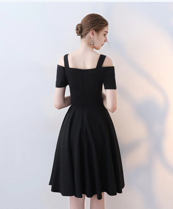 Cute Black Unique design Short Prom Dress, Retract Your Waist Party Dress