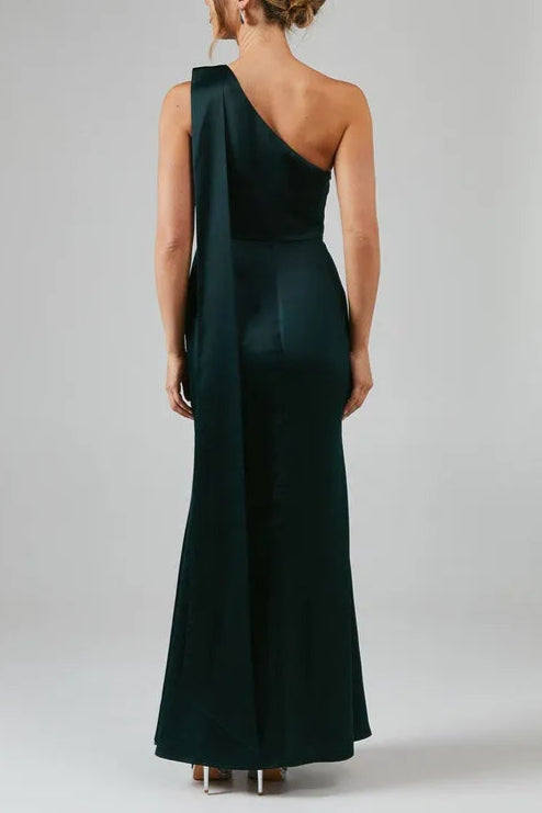 Debut London by Coast One Shoulder Tie Neck Detail Satin Bridesmaids Dress