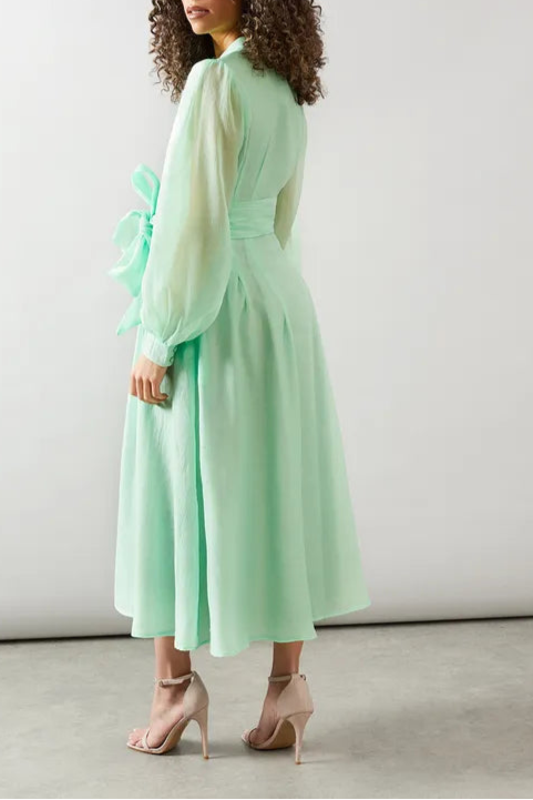 Floral Print Textured Organza Midi Shirt Mother Of The Bride Outfits Dress