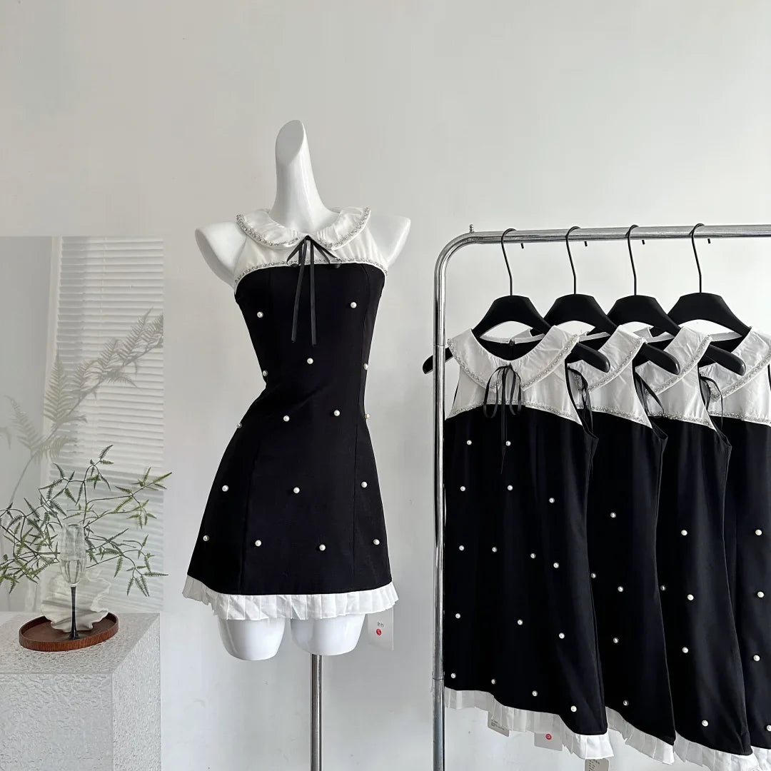 Pretty Sleeveless A Line Mini Birthday Dress Slim-fit Black Homecoming Dress
