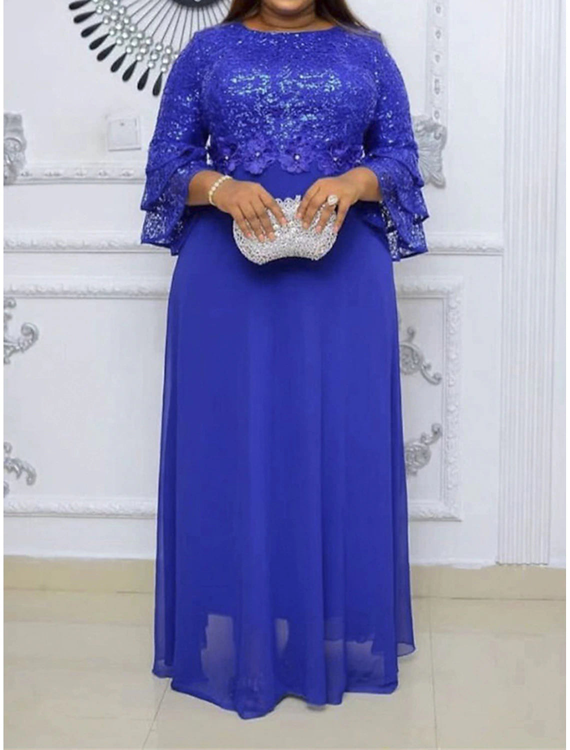 Women's Plus Size Prom Dress Party Dress Lace Dress Long Dress Maxi Dress