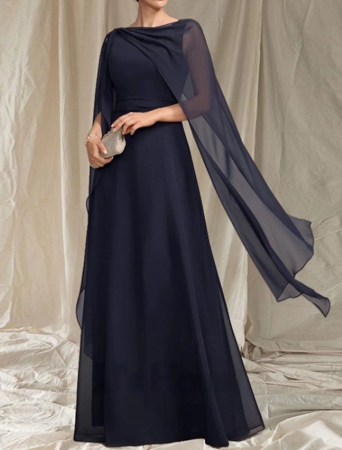 A-Line Mother of the Bride Dress Wedding Guest Elegant Crew Neck Floor Length Chiffon Sleeveless with Sash / Ribbon Ruffles Ruching 2025