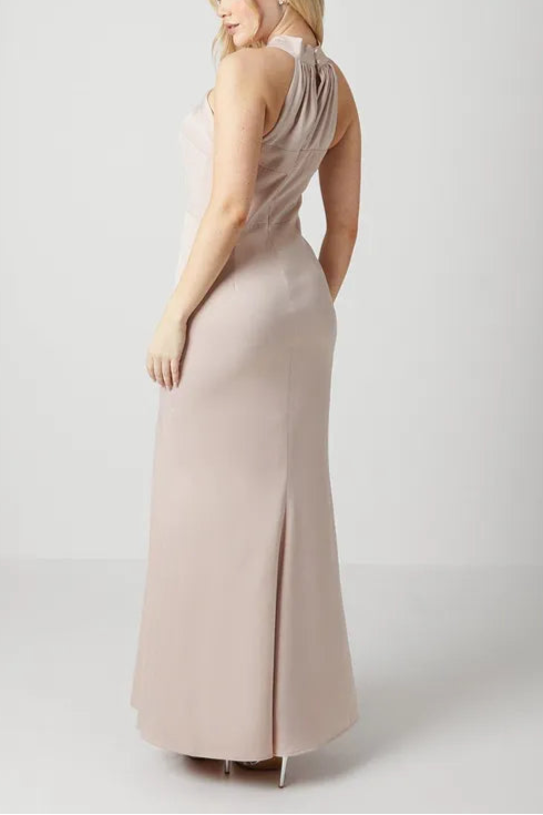 Full of charm Debut London by Coast Twist Halterneck Satin Bridesmaids Dress