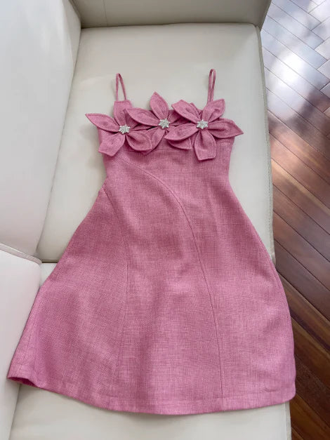 Rose red A-line spaghetti strap short prom dress, Full of charm homecoming dress