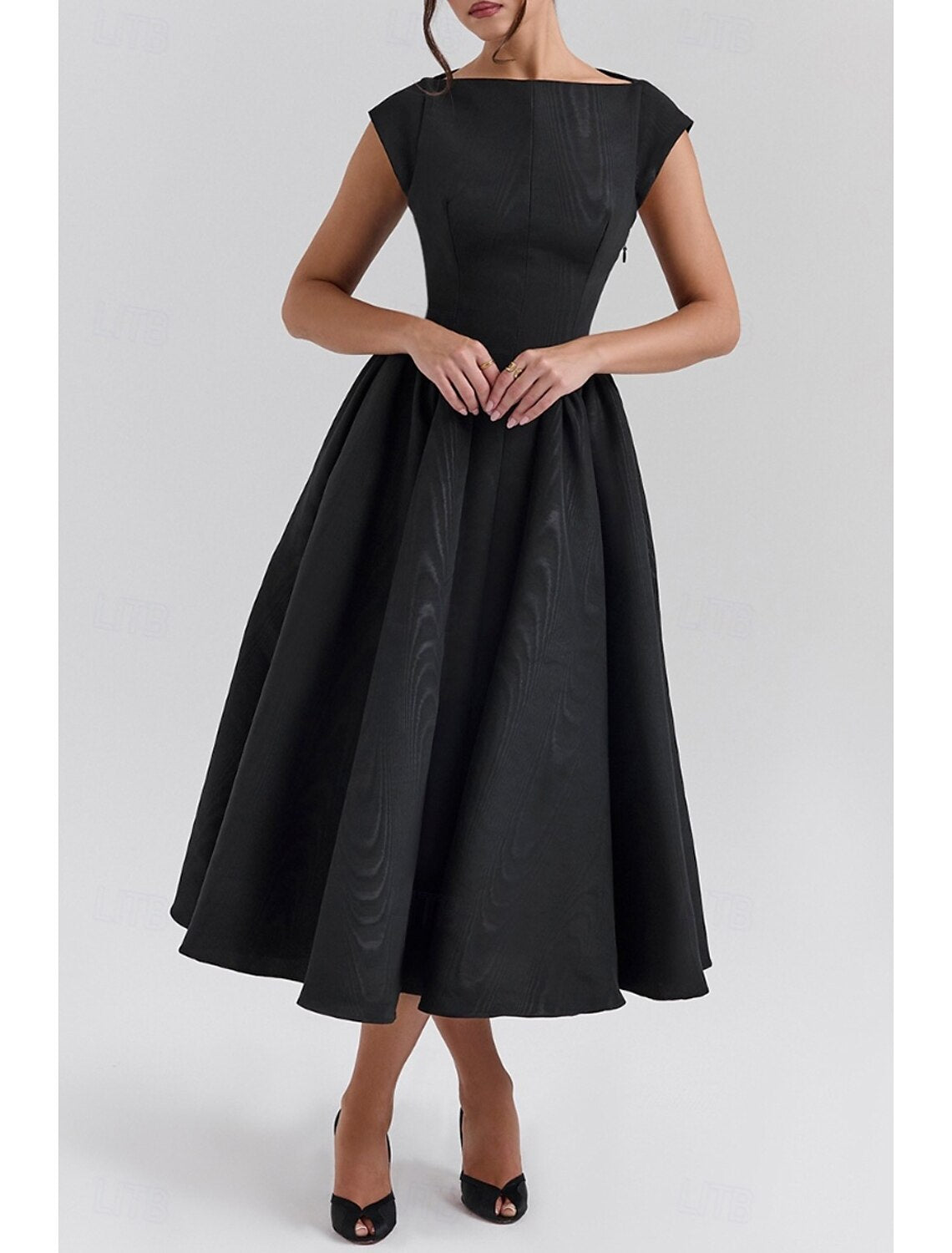 Women's Midi Dress White Dress Fashion Modern Birthday Graduation Date Regular Fit Plain Sleeveless Crew Neck Black Light Grey Beige