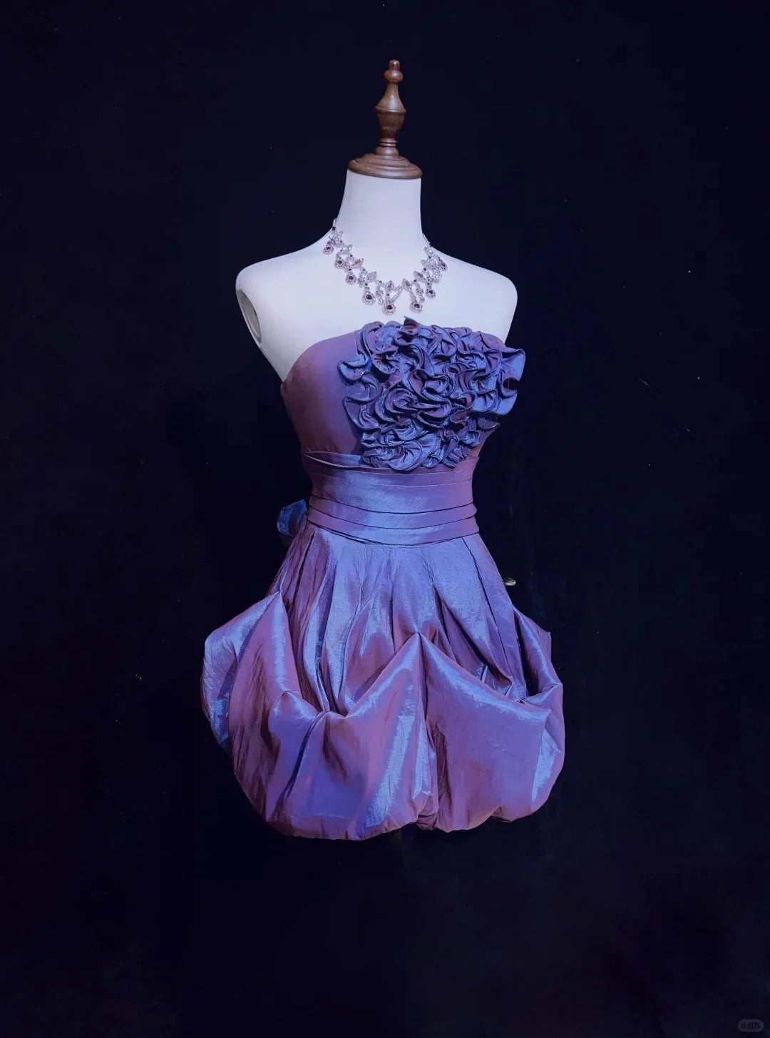 Strapless A-Line Taffeta Short Prom Dresses Stunning Purple Homecoming Dresses