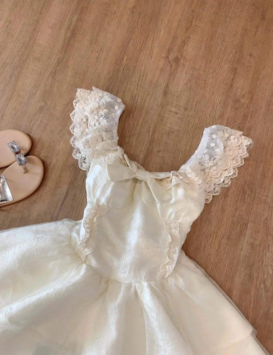 Sweet Lace Layered Tulle Retro Homecoming Dress with Bow  Short Prom Dresses