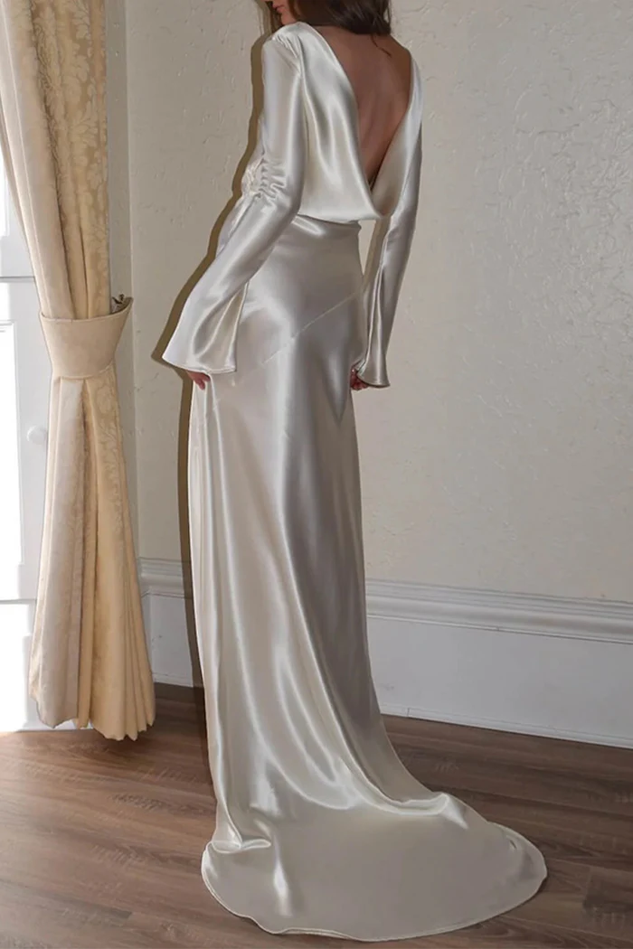 Simple design Exquisite tailoring Sexy Prom Backless O Neck Evening Dresses