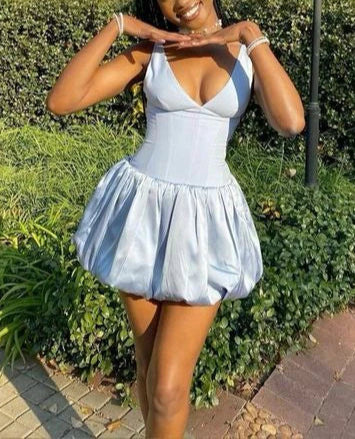 Unique design Blue Homecoming Dress A Line Short Retract Your Waist Birthday Dresses