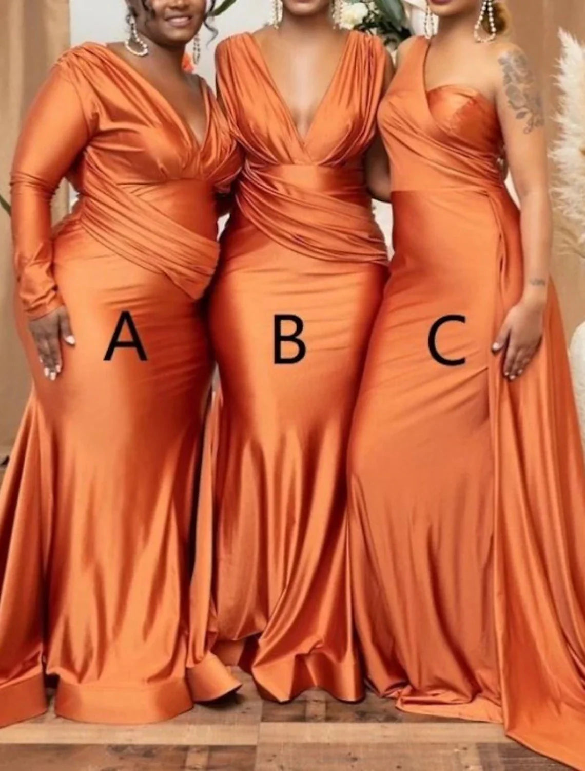 Sheath / Column Bridesmaid Dress One Shoulder / V Neck Long Sleeve Vintage Sweep / Brush Train Spandex with Pleats
