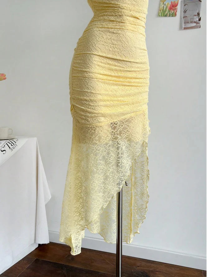 Blue Lace Bodycon Short Party Dress Strapless Backless Gorgeous Royal Evening Dress