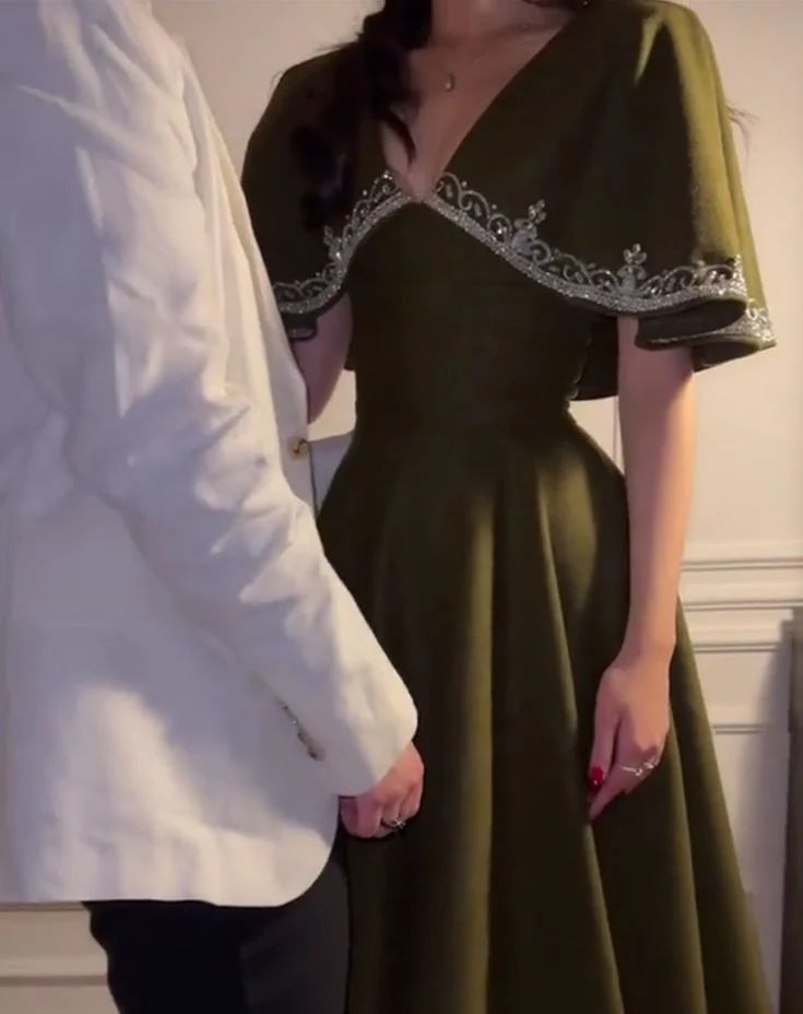 Elegant A line Prom Dress Evening Dress Formal Prom Gown With Beaded