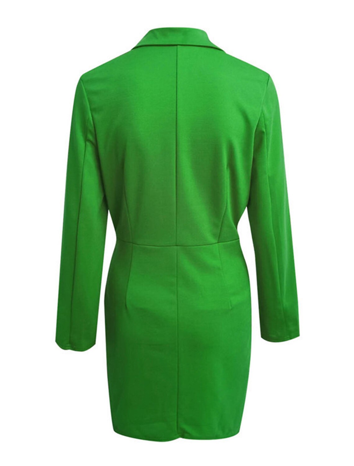 Women's Ruched Shirt Collar Long Sleeve Mini Dress Formal Party Dress