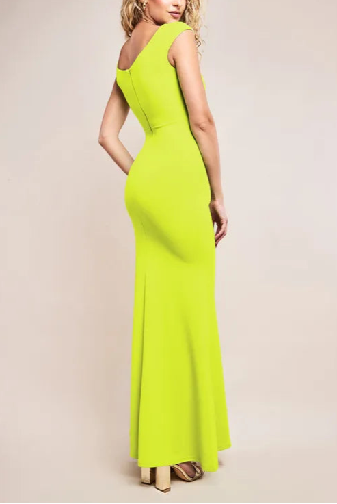 Bardot Pleated Maxi With Metal Trim Slim-fit Bridesmaids Maxi Dress