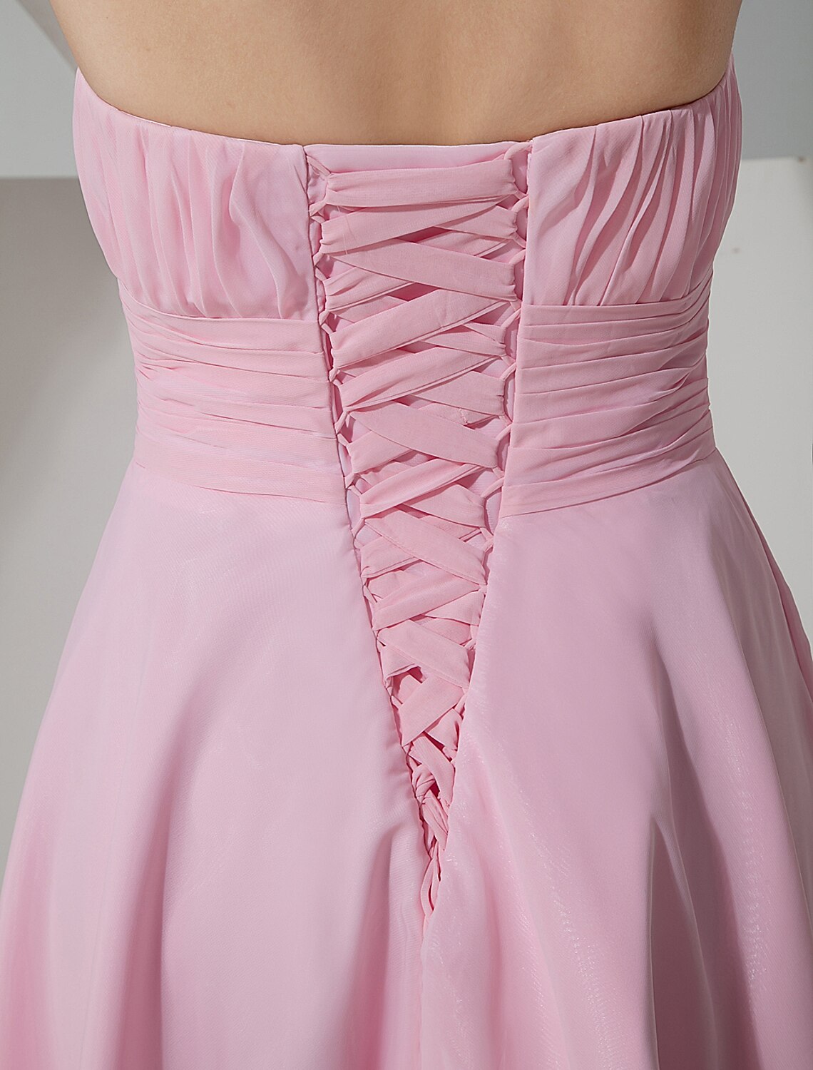A-Line Bridesmaid Dress Strapless / V Neck Sleeveless Elegant Knee Length Chiffon / Satin / Shantung with Pleats / Draping / Ruching