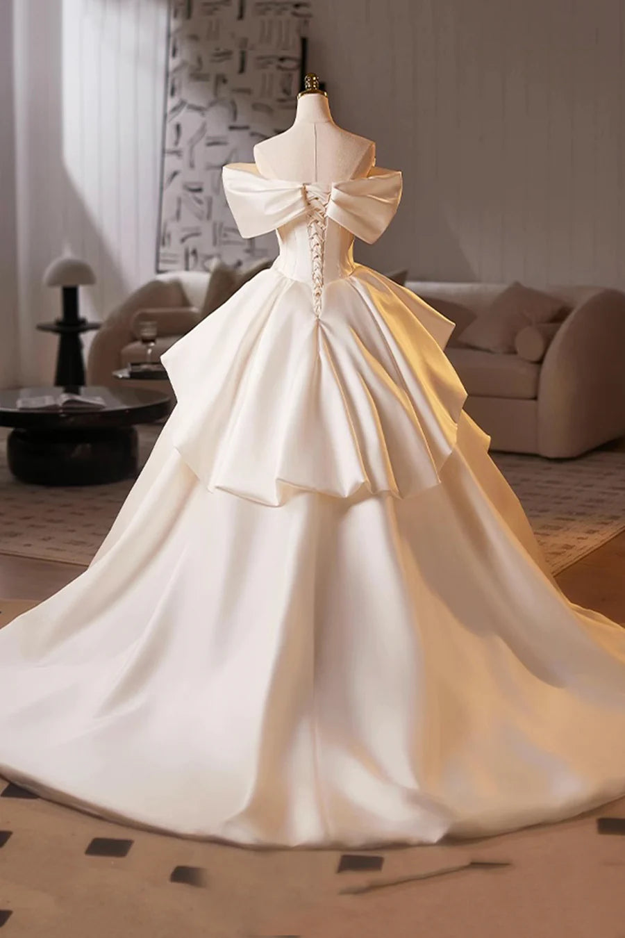 A-Line Sweetheart 3D Flowers Satin White Long Prom Dress Evening Party Dress